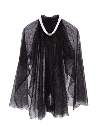 Main View - Click To Enlarge - MATICEVSKI - 'Devastate' necklace panel web lace blouse