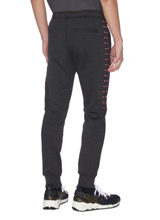 Back View - Click To Enlarge - FENDI SPORT - 'Bag Bug' stripe outseam jogging pants