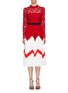 Main View - Click To Enlarge - SELF-PORTRAIT - Lace panel colourblock pleated dress