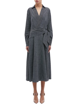 Main View - Click To Enlarge - EQUIPMENT - 'Vivienne' tie waist dot print silk midi dress
