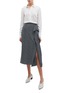 Figure View - Click To Enlarge - EQUIPMENT - 'Climmie' ruffle drape dot print midi skirt