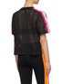 Back View - Click To Enlarge - NO KA’OI - 'Moda Mahu' stripe sleeve mesh cropped T-shirt