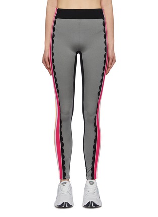 Main View - Click To Enlarge - NO KA’OI - 'Loli Kaomi' scalloped colourblock stripe outseam leggings