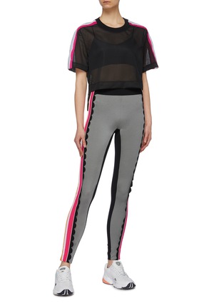 Figure View - Click To Enlarge - NO KA’OI - 'Loli Kaomi' scalloped colourblock stripe outseam leggings