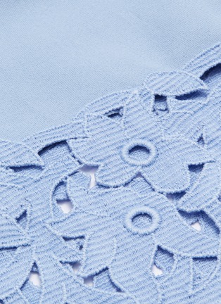 Detail View - Click To Enlarge - OSCAR DE LA RENTA - Floral cutout patchwork hem dress