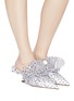Figure View - Click To Enlarge - MIDNIGHT 00 - Ruffle PVC layered polka dot tulle mules