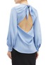 Back View - Click To Enlarge - OSCAR DE LA RENTA - Tie open back silk blouse