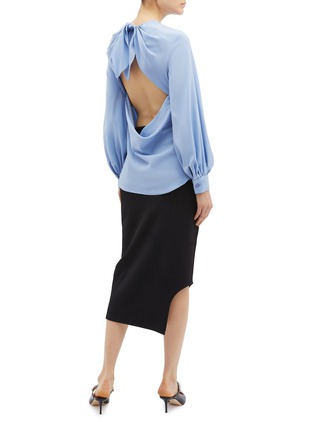 Figure View - Click To Enlarge - OSCAR DE LA RENTA - Tie open back silk blouse