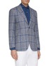 Front View - Click To Enlarge - RING JACKET - Houndstooth check plaid wool blend blazer