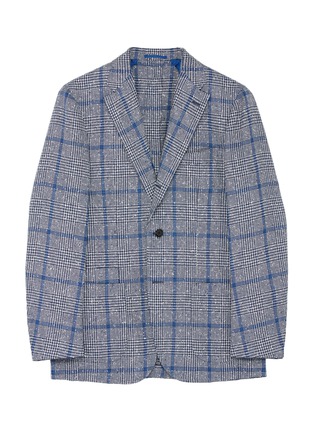 Main View - Click To Enlarge - RING JACKET - Houndstooth check plaid wool blend blazer
