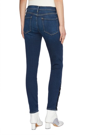 Back View - Click To Enlarge - FRAME - 'Le Skinny de Jeanne' button cuff jeans