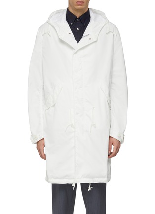 Main View - Click To Enlarge - COMME DES GARÇONS HOMME - Garment dyed oversized hooded twill parka