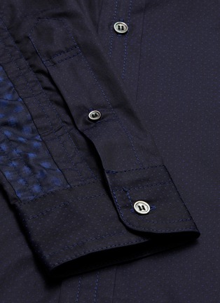  - COMME DES GARÇONS HOMME - Contrast inner sleeve polka dot embroidered shirt