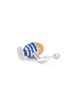 Detail View - Click To Enlarge - BABETTE WASSERMAN - Asymmetric egg in a cup and spoon cufflinks