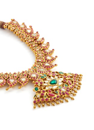  - AISHWARYA - Diamond ruby emerald gold alloy necklace
