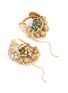 Detail View - Click To Enlarge - AISHWARYA - Diamond emerald pearl gold alloy fringe hoop earrings