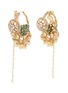 Main View - Click To Enlarge - AISHWARYA - Diamond emerald pearl gold alloy fringe hoop earrings