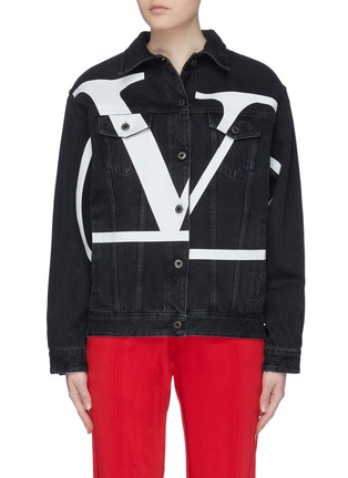 Main View - Click To Enlarge - VALENTINO GARAVANI - 'VLOGO' print denim jacket