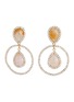 Main View - Click To Enlarge - ROSANTICA - 'Incantesimo' stone stud glass crystal hoop clip earrings