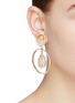 Figure View - Click To Enlarge - ROSANTICA - 'Incantesimo' stone stud glass crystal hoop clip earrings