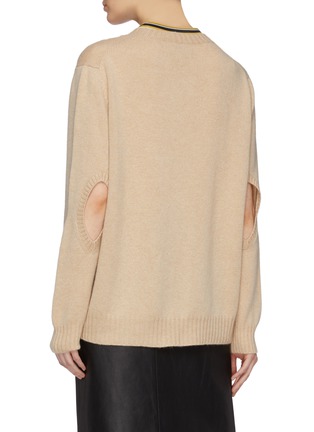 Back View - Click To Enlarge - PRADA - Elbow cutout cashmere cardigan