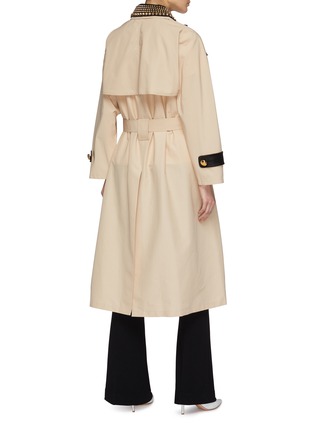 Back View - Click To Enlarge - PRADA - Detachable stud collar button strap yoke trench coat
