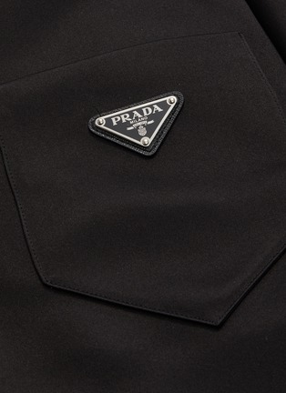  - PRADA - Logo plate bow silk satin boxy jacket
