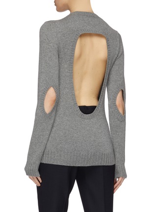 Back View - Click To Enlarge - PRADA - Cutout back cashmere sweater