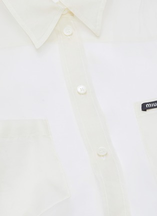 - MIU MIU - Patch pocket silk organza short sleeve shirt