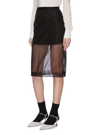 Front View - Click To Enlarge - MIU MIU - Mesh overlay skirt