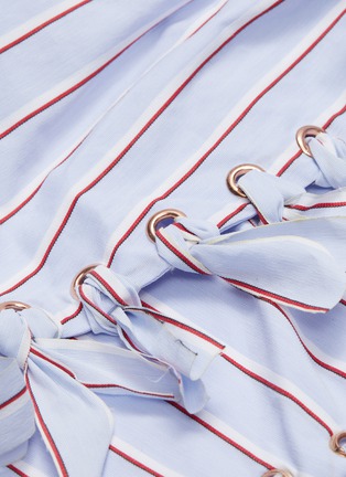 Detail View - Click To Enlarge - JONATHAN LIANG - 'Kinhu' waterfall tassel hem stripe shirt dress