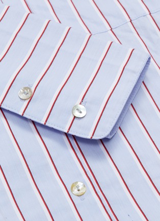  - JONATHAN LIANG - Detachable tassel bib stripe shirt