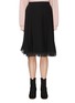 Main View - Click To Enlarge - JONATHAN LIANG - Asymmetric lace hem mix pleated crepe skirt