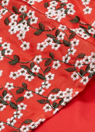 Detail View - Click To Enlarge - JONATHAN LIANG - Floral embroidered flared silk camisole dress