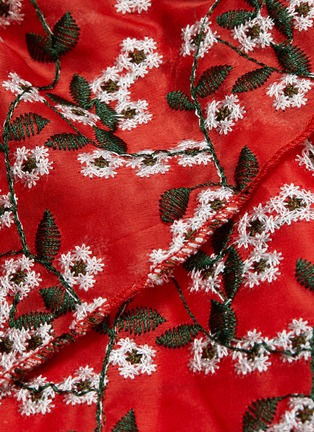 Detail View - Click To Enlarge - JONATHAN LIANG - 'Candytuft' ruffle drape floral embroidered silk skirt