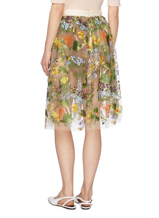 Back View - Click To Enlarge - JONATHAN LIANG - Floral embroidered tulle skirt