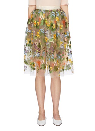 Main View - Click To Enlarge - JONATHAN LIANG - Floral embroidered tulle skirt