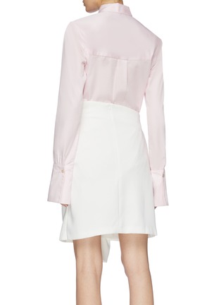 Back View - Click To Enlarge - JONATHAN LIANG - Two-in-one poplin shirt and sleeve tie front skirt