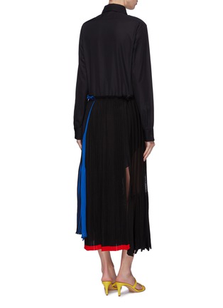 Back View - Click To Enlarge - SONIA RYKIEL - Panelled pleated wool knit skirt shirt dress