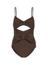 Main View - Click To Enlarge - ZIMMERMANN - 'Corsage' bow front cutout one-piece swimsuit