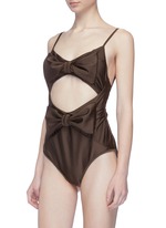 bow front cut out one piece swimsuit