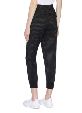 Back View - Click To Enlarge - PARTICLE FEVER - Metallic pinstripe jogging pants