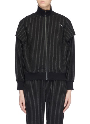 Main View - Click To Enlarge - PARTICLE FEVER - Metallic pinstripe jacket
