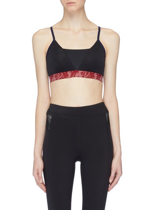 Main View - Click To Enlarge - PARTICLE FEVER - Mesh panel colourblock sports bra