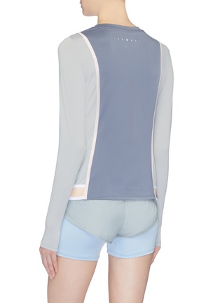 Back View - Click To Enlarge - PARTICLE FEVER - Mesh sleeve colourblock Particle Noofuu top