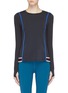 Main View - Click To Enlarge - PARTICLE FEVER - Mesh sleeve colourblock Noofuu top