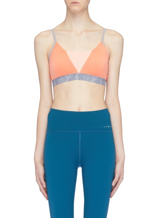 Main View - Click To Enlarge - PARTICLE FEVER - Mesh panel colourblock sports bra