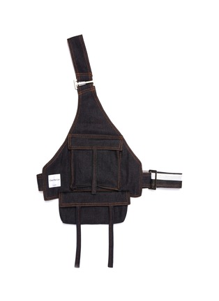 Main View - Click To Enlarge - CHRIS RAN LIN - Patch pocket denim harness bag