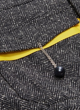  - CHRIS RAN LIN - Contrast flap pocket wool blend herringbone jacket