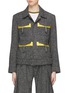 Main View - Click To Enlarge - CHRIS RAN LIN - Contrast flap pocket wool blend herringbone jacket